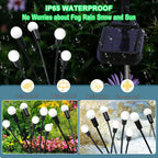 Solar Garden Lights Outdoor, 2 Pack 20 LED Solar Purple Firefly Lights Waterproof, Starburst Solar Wind Swaying Lights for Outside Yard Patio Planter Flower Bed Walkway Halloween Christmas Decoration