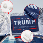 2 Pack Car Flags,Car Flag Donald Trump Make America Great Again Outdoor and Car Flag Pole, Car Logo Window Clip Can be Clipped to Most Windows 14 inch Flag Pole and 16 x 10 inch Double Sided Flag