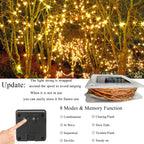 Solar Fairy Lights, 2-Pack Total 80FT 240LED Solar String Lights Outdoor Waterproof 8 Lighting Modes for Patio Fence Party Garden Yard Home Holiday Tree Outdoor Decoration (Warm White)