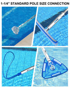 SKGPOLE Swimming Pool Pole, Upgraded 16FT Professional Telescopic Extendable Pool Pole Aluminium Heavy Duty, Adjustable Length 4 to 16 Feet, Universal Pole for Skimmer Nets, Brushes and Vacuum Heads