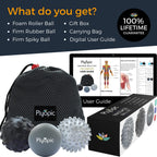 Plyopic Massage Ball Set - for Deep Tissue Muscle Recovery, Myofascial Release, Trigger Point Therapy, Mobility, Plantar Fasciitis Relief - Eliminate Muscle Pain and Tension in Your Back Neck Foot