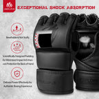 Liberlupus MMA Gloves for Men & Women, Martial Arts Bag Gloves, Kickboxing Gloves with Open Palms, Boxing Gloves for Punching Bag, Sparring, Muay Thai, MMA