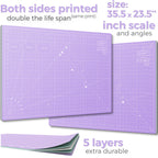 Rotary Cutter Set - Quilting Kit incl. 45mm Fabric Cutter, 5 Replacement Blades - Ideal for Crafting, Sewing, Patchworking, Crochet & Knitting (Lavender, A1 Set (36" x 24"))