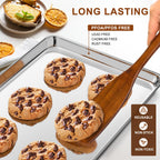 Baking Sheet Set of 2, Commercial Grade Stainless Steel Cookie Sheets for Baking, 17.5''x13'' / 15.7''x12'', Thicker and Firmer Baking Pans Set, Rust & Warp Resistant & Nonstick, Nontoxic & Heavy Duty