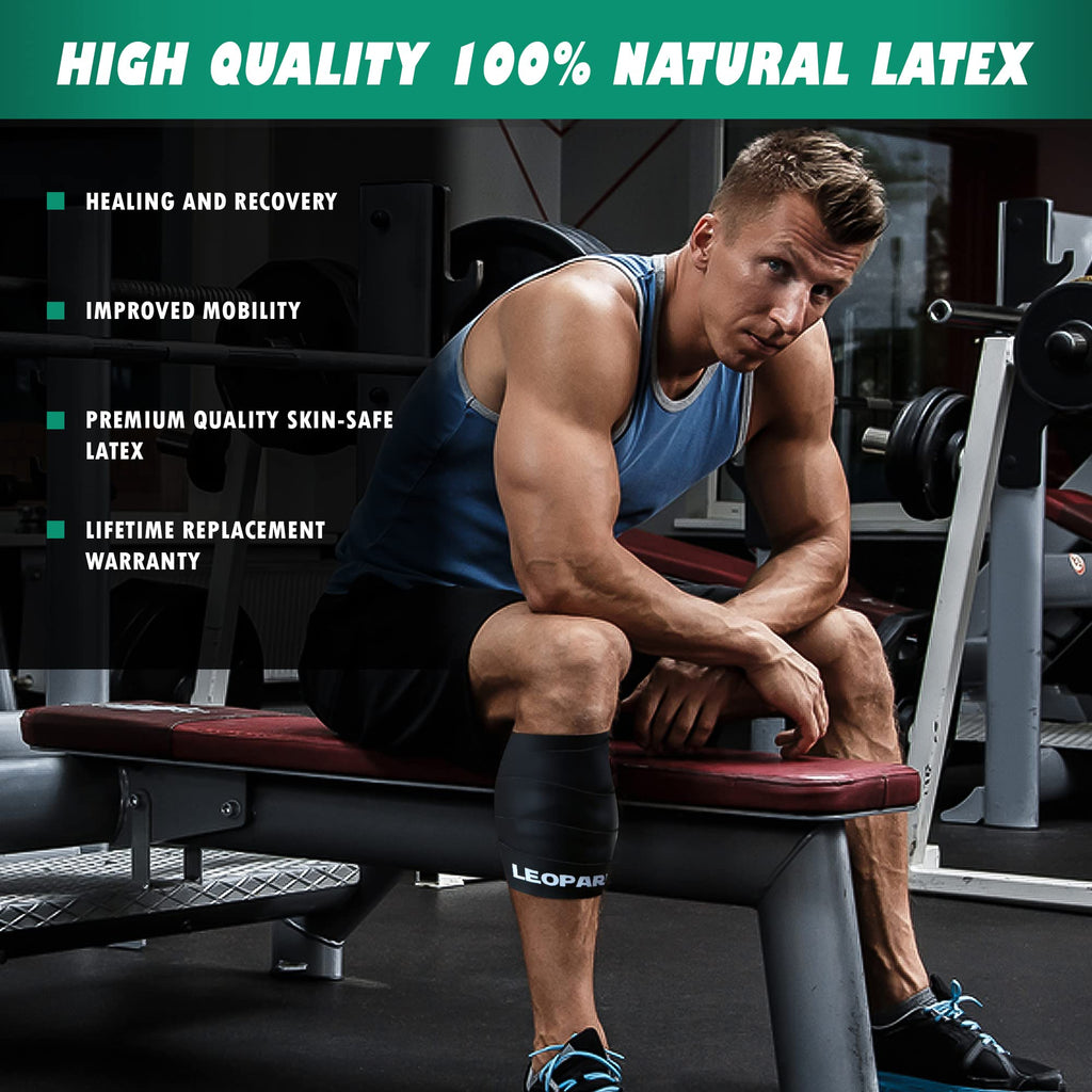 Supple Leopard Muscle Floss Band and Massage Ball Set – Compression Bands and Ball for Mobility, Recovery & Reducing Soreness – Come with 3 Levels of Support & Relief