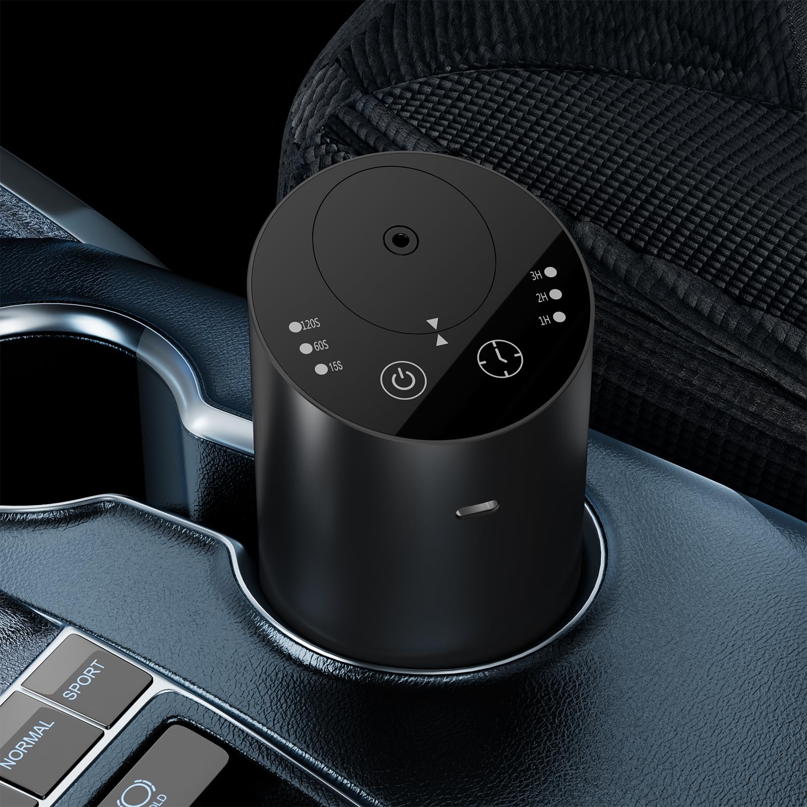 Waterless Car Diffuser, Waterless Diffusers for Essential Oils with Timer & No Leakage Tech, Super Quiet Cordless Aromatherapy Essential Oil Diffuser Battery Operated for Car, Room, Office (Black)