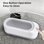 KUNPHY Ultrasonic Jewelry Cleaner, Jewelry Cleaner Machine 12oz 46KHz, Professional Sonic Cleaner with One-Touch Operation, Ultrasonic Cleaner for Rings, Glasses, Jewelry, Dentures White