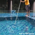 POOLWHALE 10.5 Foot Premium Aluminum Telescopic Swimming Pool Pole, Special Stripes Texture Strong Grip, Adjustable 8 Pieces 1.0 mm Expandable Step-Up, for Skimmer Nets, Vacuum Heads and Brushes