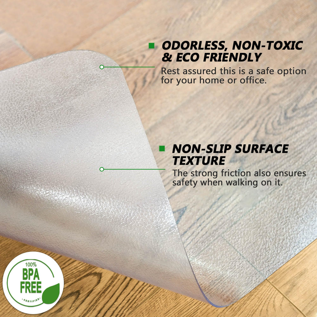 100pointONE Large Chair Mat for Hardwood Floor - 48" x 60" Clear Desk Chair Floor Protector Mat, Easy Glide Office Chair Mat for Home & Office