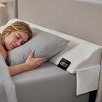 GORILLA GRIP Patent Pending King Bed Wedge Pillow Headboard Gap Filler, Comfortable and Supportive High Density Foam Angled Pillows, Stay in Place Gripping Dots, Wedges Between Mattress, White