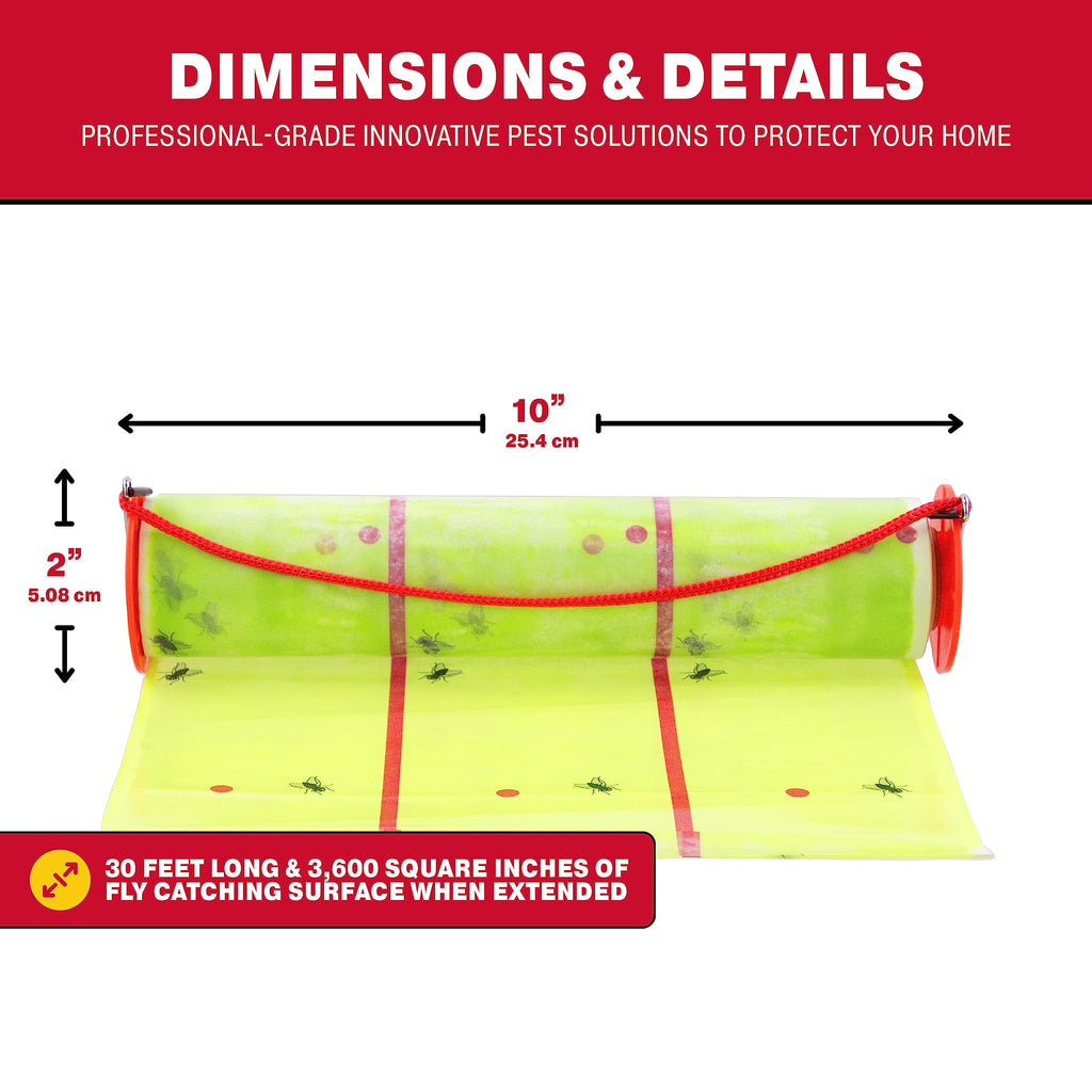 Catchmaster Giant Fly Glue Trap 1-Pack 30 Feet Each, Adhesive Fly Traps Outdoor, Sticky Bug Catcher, Bulk Flying Insect Paper Roll, Pest Control for Garage, Barn, Greenhouse & Garbage Room
