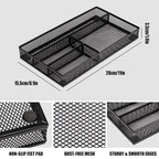 Desk Drawer Organizer Tray,Drawer Organizer for Office and Home,Desk Organizer with Drawers,4 Compartments,Non-Slip Desk Organizers and Accessories for Stationery Makeup School (Black)