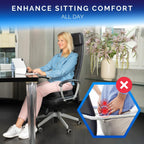 Healthfix® Memory Foam Seat Cushion for Office Chair & Car – Orthopedic Coccyx Pillow for Tailbone & Sciatica Pain Relief – Premium Comfort Chair Pad with Washable Cover and Non-Slip Bottom