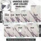 Square Shower Mat with Center Drain Hole in Middle - Loofah Non Slip Shower Mats for Inside Shower - Square Bath Mats for Shower - Anti Slip Shower Stall Mat - Shower Floor Mat (27x27 Marble Grey)