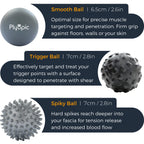 Plyopic Massage Ball Set - for Deep Tissue Muscle Recovery, Myofascial Release, Trigger Point Therapy, Mobility, Plantar Fasciitis Relief - Eliminate Muscle Pain and Tension in Your Back Neck Foot