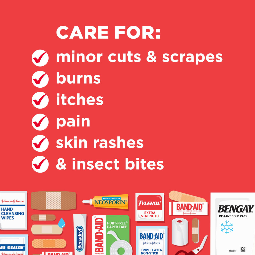 All-Purpose Portable Compact First Aid Kit for Minor Cuts, Scrapes, Burns & Aches, Wound Care Essentials for Home, Car, Dorm, Travel, Cruise, Camping & Outdoor Emergency Kit, 160 Piece
