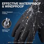 Winter Waterproof Warm Gloves Women Men with Touchscreen Fingers, Ski Snow Windproof for Cold Weather Thermal, for Running Hiking Driving Cycling Outdoor Sports Daily Work
