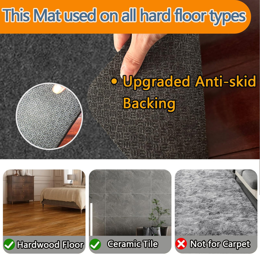 Ungraded Chair Mat for Hardwood Floor, 36x48 Office Desk Mat, Anti-Slip Under Desk Rug Protector, Easy Clean