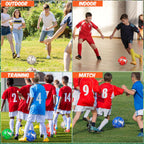 Glimin 6 Pcs Christian Charity Donation Supplies Deflated Soccer Ball Bulk with Pump Official Size Samaritan's Purse Operation Christmas Machine Stitched Ball(Size 5,Stylish)