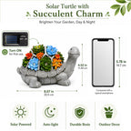Nacome Solar Garden Outdoor Statues Turtle with Succulent and 7 LED Lights - Lawn Decor Statue for Patio, Balcony, Yard Ornament - Gifts for Mom Grandma Women
