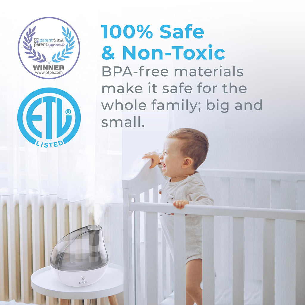 PURE ENRICHMENT® MistAire™ Silver MistAire Silver Ultrasonic Cool Mist Humidifier 1.5 L