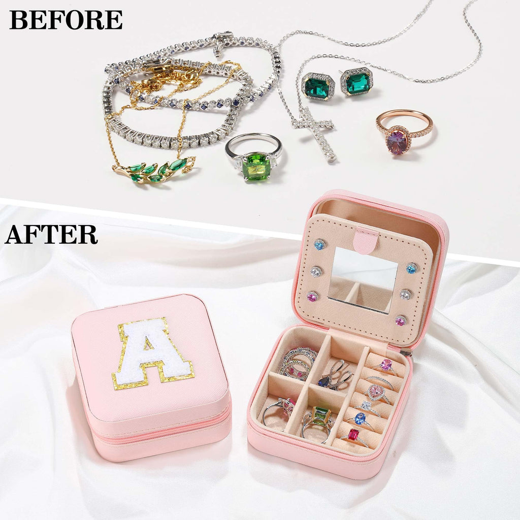 Parima Gifts for Mom Birthday - Small Travel Jewelry Case for Travel Gifts, Christmas Gifts for Mom, Gifts Ideas Basket for Mom, Travel Essential for Necklaces Rings Earrings Organizer