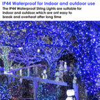 82FT 200 LED Blue Christmas String Lights Outdoor & Indoor, Timer & Memory Function & 8 Modes, Extendable Ultra Bright Green Wire Mini Twinkle Lights for Xmas Tree Patio Holiday Party Decor (Blue)