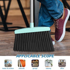 Kelamayi Heavy-Duty Broom Outdoor/Indoor Broom for Floor Cleaning with Long Handle,Large Angle Household Brooms for Home Kitchen Room Pet Hair Office Lobby – Green