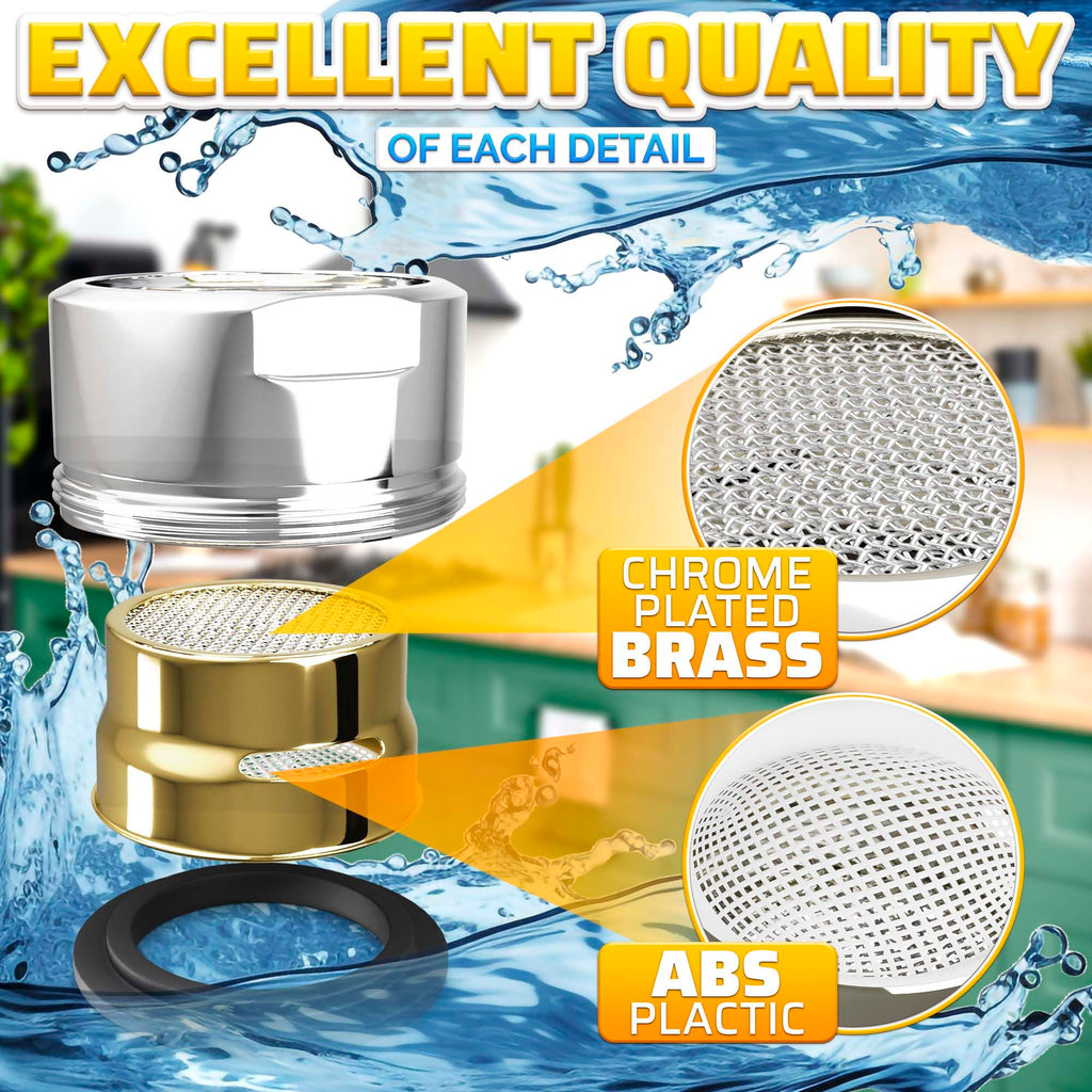 4Pcs Bathroom Faucet Aerator Replacement - 15"/16" 24mm Kitchen Bathroom Sink Attachment High Flow Aerator for Sink Faucet Aerators M24 Male Thread