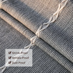Deep Dream Tablecloth, Embroidered Waterproof Table Cloth Cotton Linen Wrinkle Free Anti-Fading Tablecloths Dust-Proof Table Cover for Kitchen Dinning Party Christmas, 55 x 102 Inch - New Gray