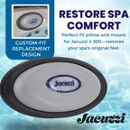 Jacuzzi J-300 Series Oval Pillow Insert + Back Mount, Replacement Spa Pillow for Hot Tub, Comfortable Headrest Cushion with Easy Installation, Durable Vinyl Design for Relaxing Soaks & Spa Upgrade