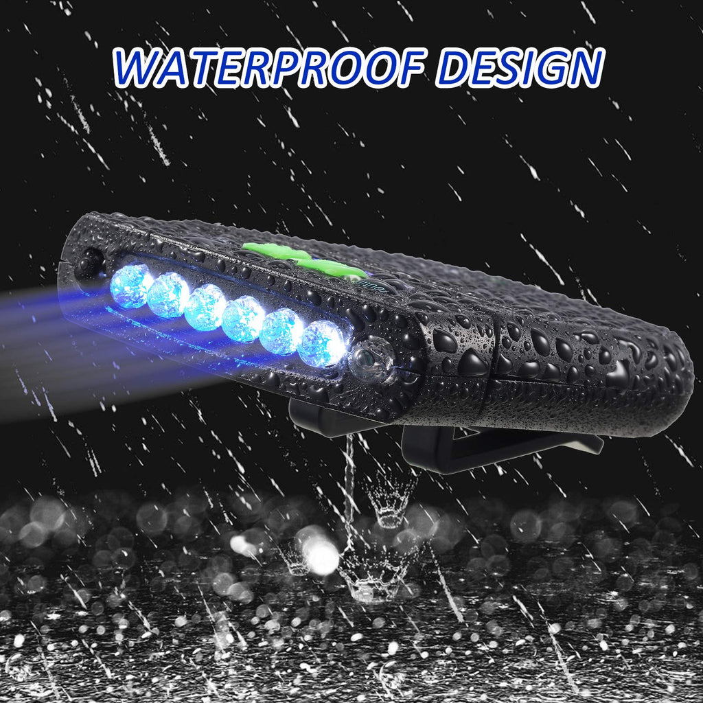 Mudder 2 Pieces LED Clip on Cap Lights USB Rechargeable Cap Flashlight Clip Waterproof Ultra Bright Hat Flashlight Headlamp for Christmas Fishing Camping Hand Work(Black, Red)