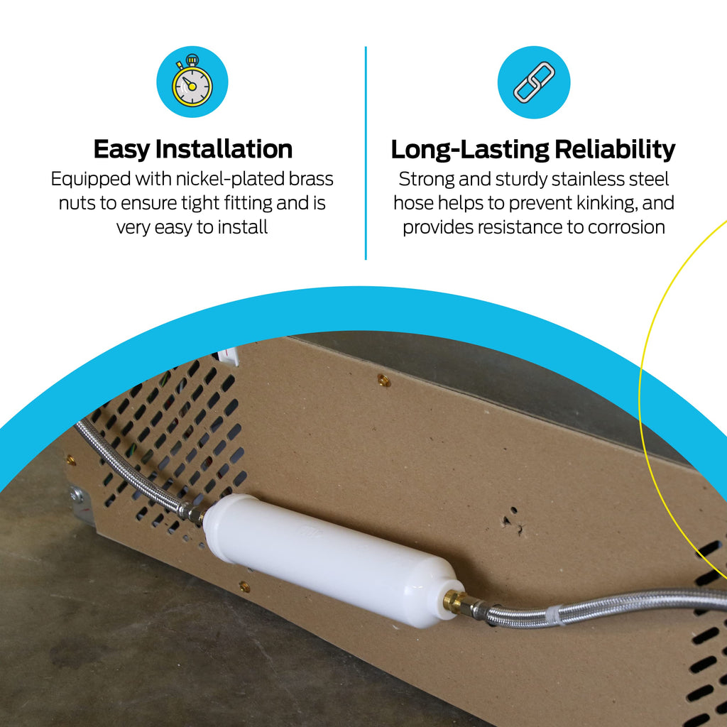 EcoPure EPINL30 5 Year in-Line Refrigerator Filter + Eastman Ice Maker Connector, 1/4 Inch