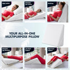 Adjustable Bed Wedge Pillow for Sleeping - Wedge Pillow for Sleep Apnea, Gerd, Acid Reflux Relief, Post Surgery - Foam Wedge Pillow for Back Pain Relief, Sleep Apnea Pillow Wedge or for Seniors