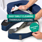 Lunderg Toilet Seat Riser for Seniors - Adds 3 inches. Universal Fit - FIRM Raised Toilet Seat Cushion with High-Density Foam for enhanced Comfort & Elevation. Post-Surgery Must have (Blue)