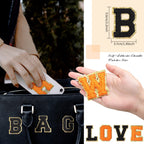 WILLBOND 52 Pcs Chenille Letter Patches Bulk Self Adhesive Letter Patches for Backpacks Stick on Letters Embroidered Applique Patch for Clothing Hats Halloween Christmas Supplies(Black, Orange)
