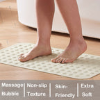 Yanzifly Bathtub Mat Non Slip Bath Mat for Tub Silicone Soft & Safe, Bath Tub Mat Non Slip Shower Mats, Suction Cups Bath Tub Anti Slip Matt for Kids Elderly Non Toxic, Machine Washable- Beige