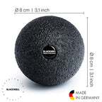 Blackroll - Trigger Point Ball 08, for Exercise and Muscle Recovery, Deep Tissue Massager for Myofascial Release in The Shoulders, Neck, and Back, 8cm (3.1"), Black