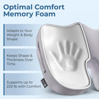 5 STARS UNITED Seat Cushion for Tailbone Pain Relief – Memory Foam Lifting Pillow for Coccyx, Hip, Hemorrhoid, Sciatica & Post-Surgery Recovery – Wheelchair, Car, Desk, Gaming & Office Chairs, L Gray