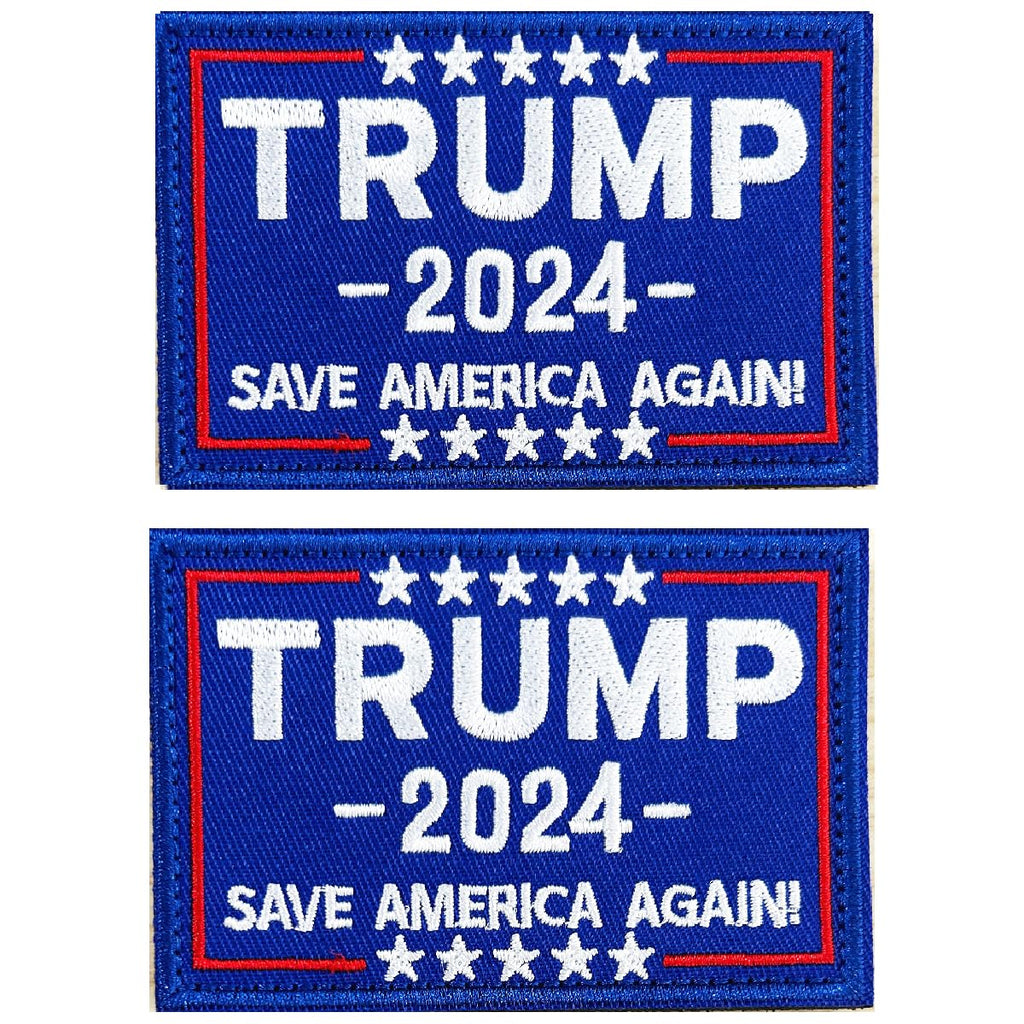 Harsgs 2PCS Trump Patch, Save American Again Hook & Loop Patch for Caps Bags Vests Military Uniforms