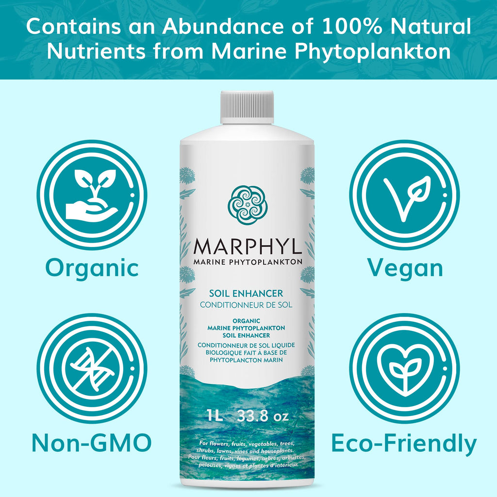 MARPHYL Organic Liquid Fertilizer - Outdoor & Indoor Plant Food - All-Purpose, Nutrient-Rich Lawn Fertilizer & Soil Enhancer for House Plants, Flowers, Vegetables, Succulents, Bamboo, Hydroponics