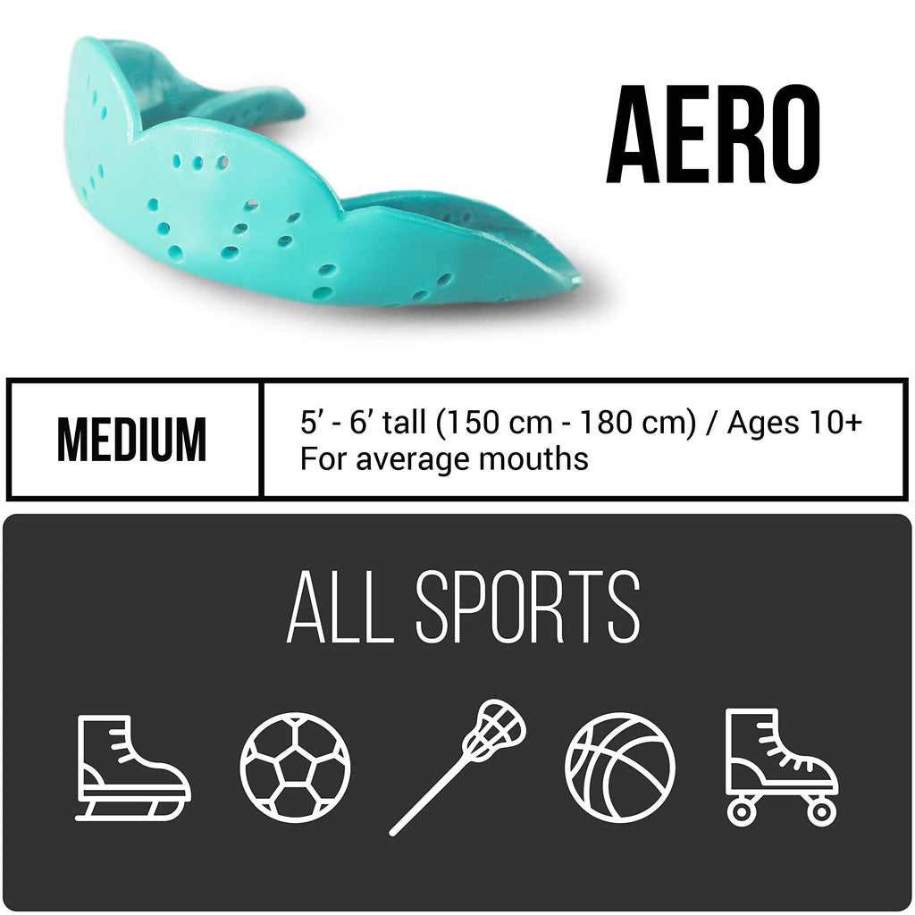 SISU Aero Sports Mouthguard, Noble Navy - Medium - for Basketball, Soccer, Hockey, Lacrosse, Custom Fit for Youth and Adults
