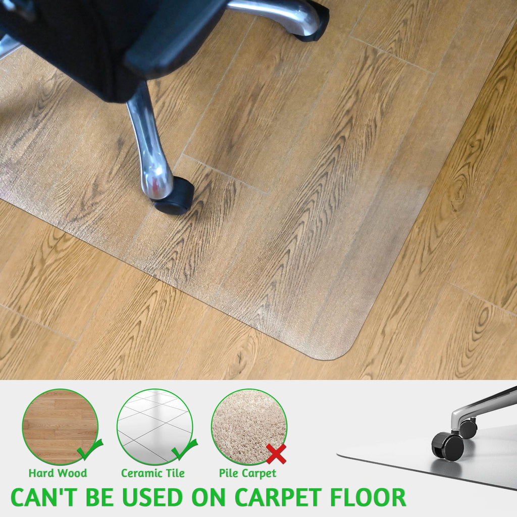 100pointONE Large Office Chair Mat for Hardwood Floor - 46" x 72" Clear Floor Protector Mat for Rolling Chair on Hardwood, Easy Glide Desk Chair Mat for Home & Office
