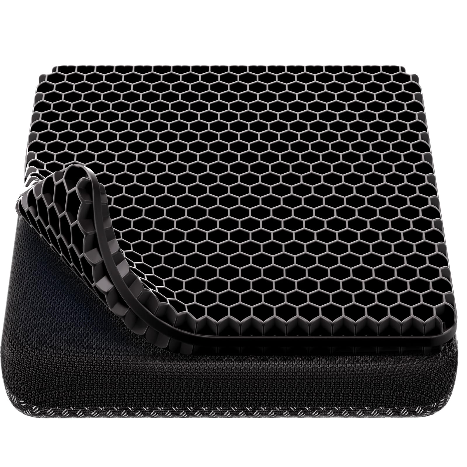 Gel Seat Cushion, Cooling (Super Large & Thick), Breathable Honeycomb Design Absorbs Pressure Points, Gel Cushion for Office Chair, Home Car seat Cushion for Wheelchair