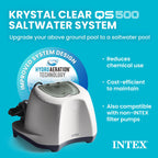 INTEX Krystal Clear Saltwater Pool Chlorine System for Above Ground Pools up to 7,000 Gallons, Pool Cleaner with Automatic Timer and Self Cleaning
