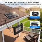 Upgraded Solar Bug Zapper Outdoor with Dual Panels, 4500V Cordless Rechargeable Fly Insect Killer Waterproof Electric Mosquitoes Zapper for Patio Garden Backyard RV Camping Pond