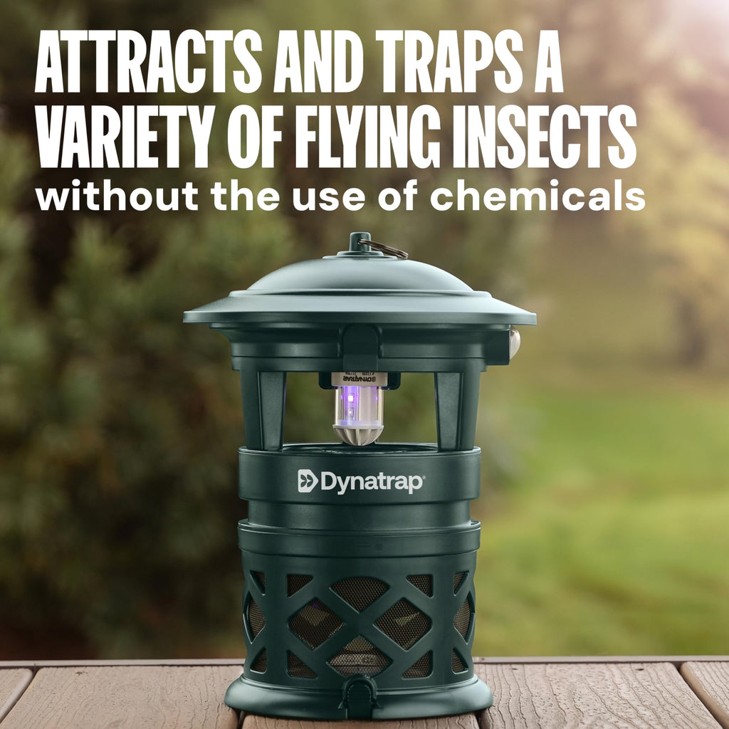 DynaTrap DT1130-GRSR 1/2 Acre Mosquito & Flying Insect Outdoor Trap and Killer – Kills Mosquitoes, Flies, Wasps, Gnats, & Other Flying Insects - Bug Zapper Alternative – Green