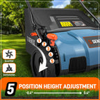 SENIX 13 Amp 15-Inch 2-in-1 Electric Dethatcher and Scarifier with 13.2-Gal Collection Bag,4-Position Depth Adjustment,Walk Behind for Lawn Garden Care Removing Thatch,Quick-Fold(SCE13-M)