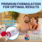 Hot Tub Things - Chlorine Starter Kit - Hot Tub Chemicals Kit for Spa & Jacuzzi Maintenance, Pool Shock, Chlorine Granules, Test Strips, Alkalinity Up & Down, Clarifier, Metal Out, Oxidizer - 1 lb