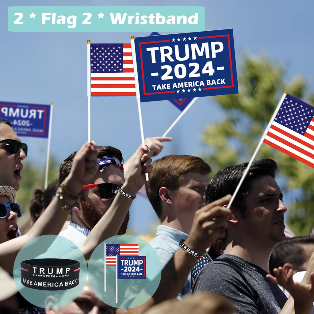 Ouraqto Trump 2024 Kit - Donald Trump Merchandise|Trump 2024 Hat|MAGA Hats|Trump 2024 Flag 3x5 Outdoor|Trump Merch Gifts